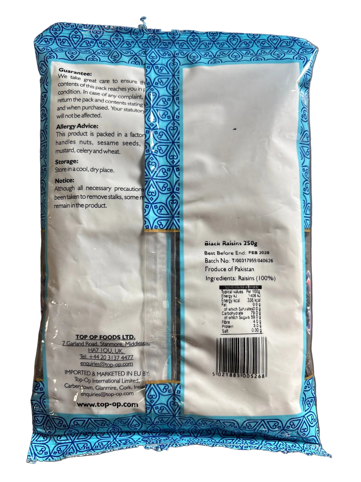 Top Op Black Raisins 250g