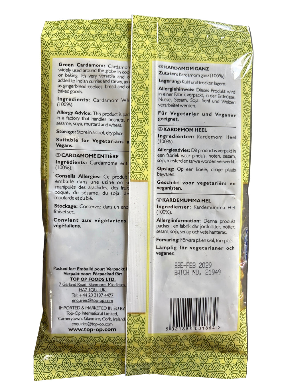 Top Op Cardamom Whole Green 50g