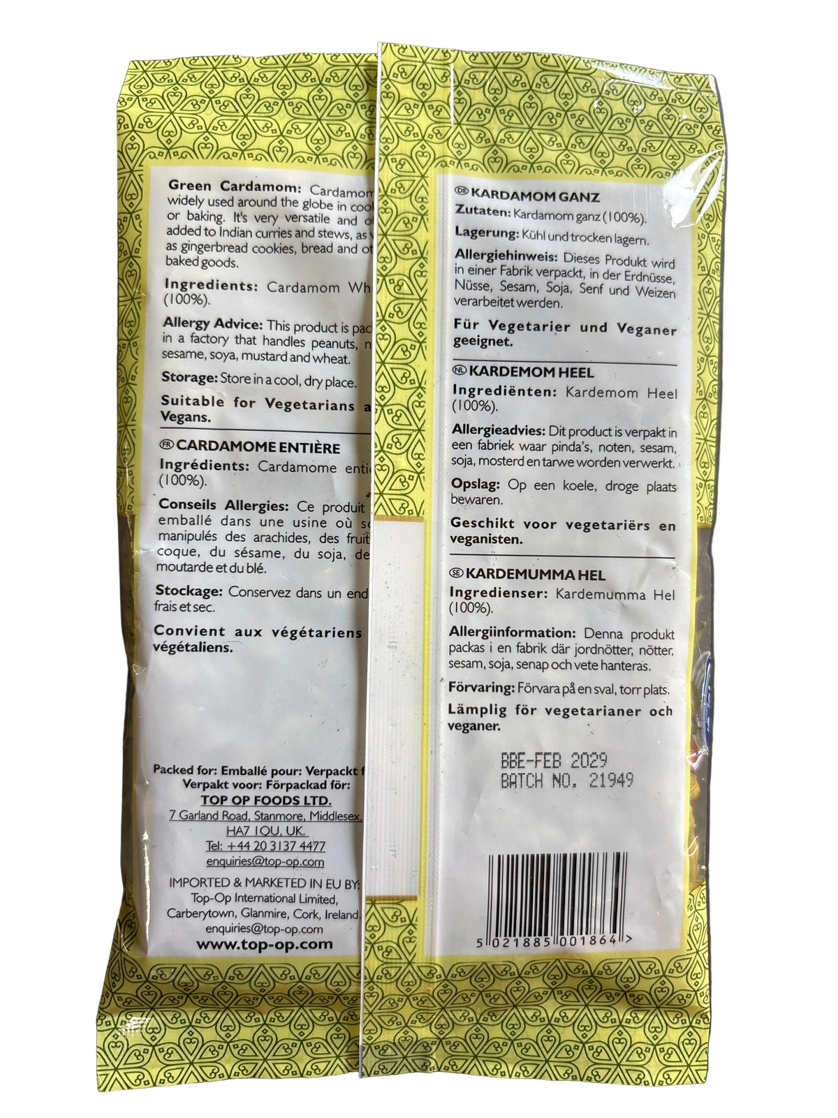 Top Op Cardamom Whole Green 50g