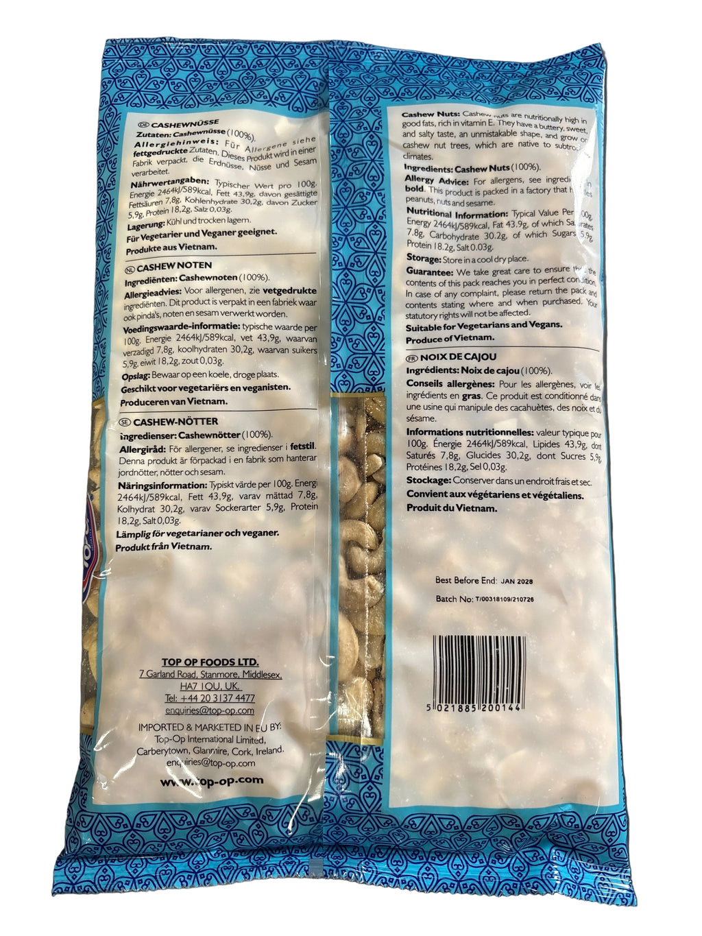 Top Op Cashew Nuts 750g