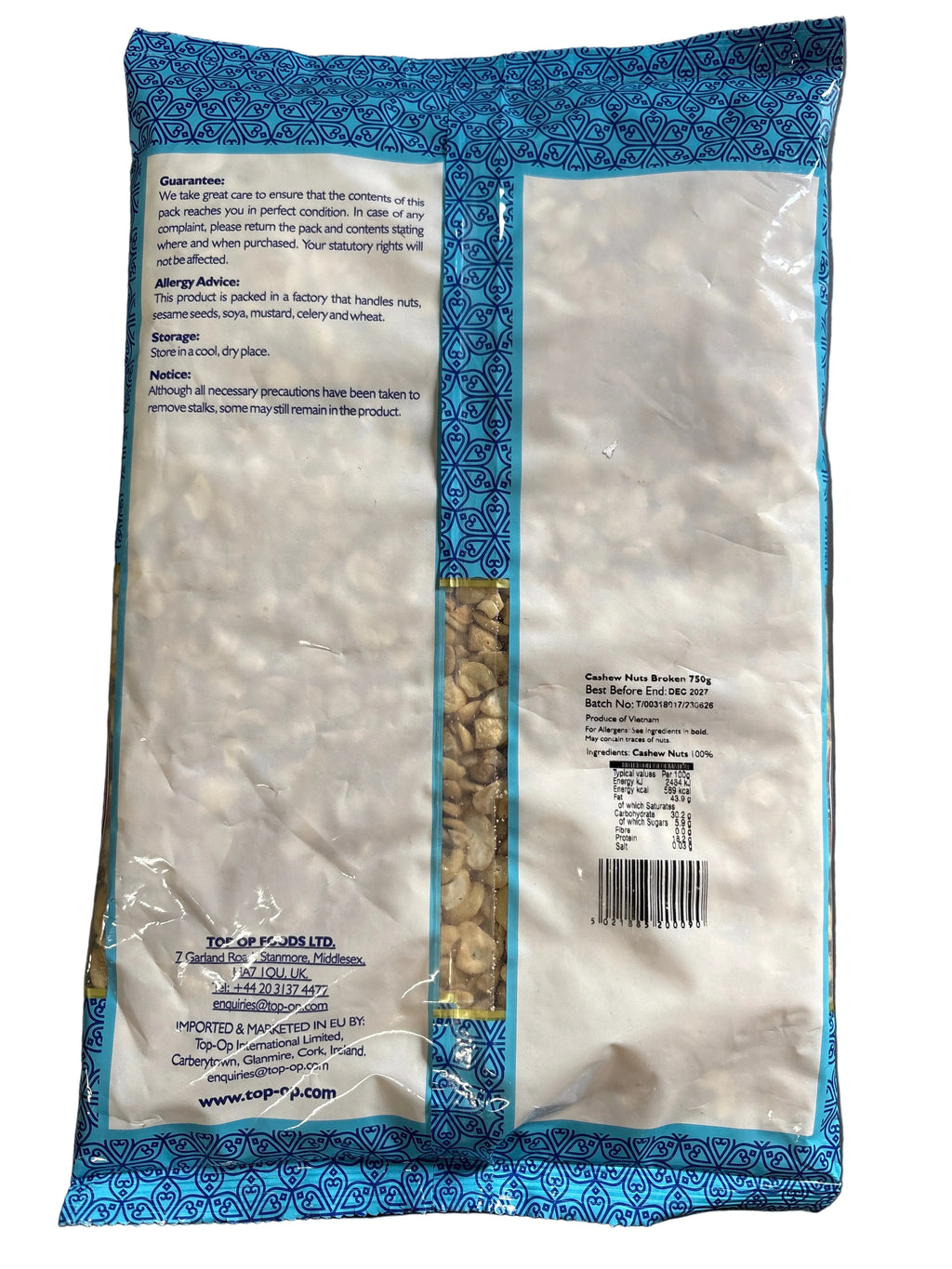 Top Op Cashew Nuts Broken 750g