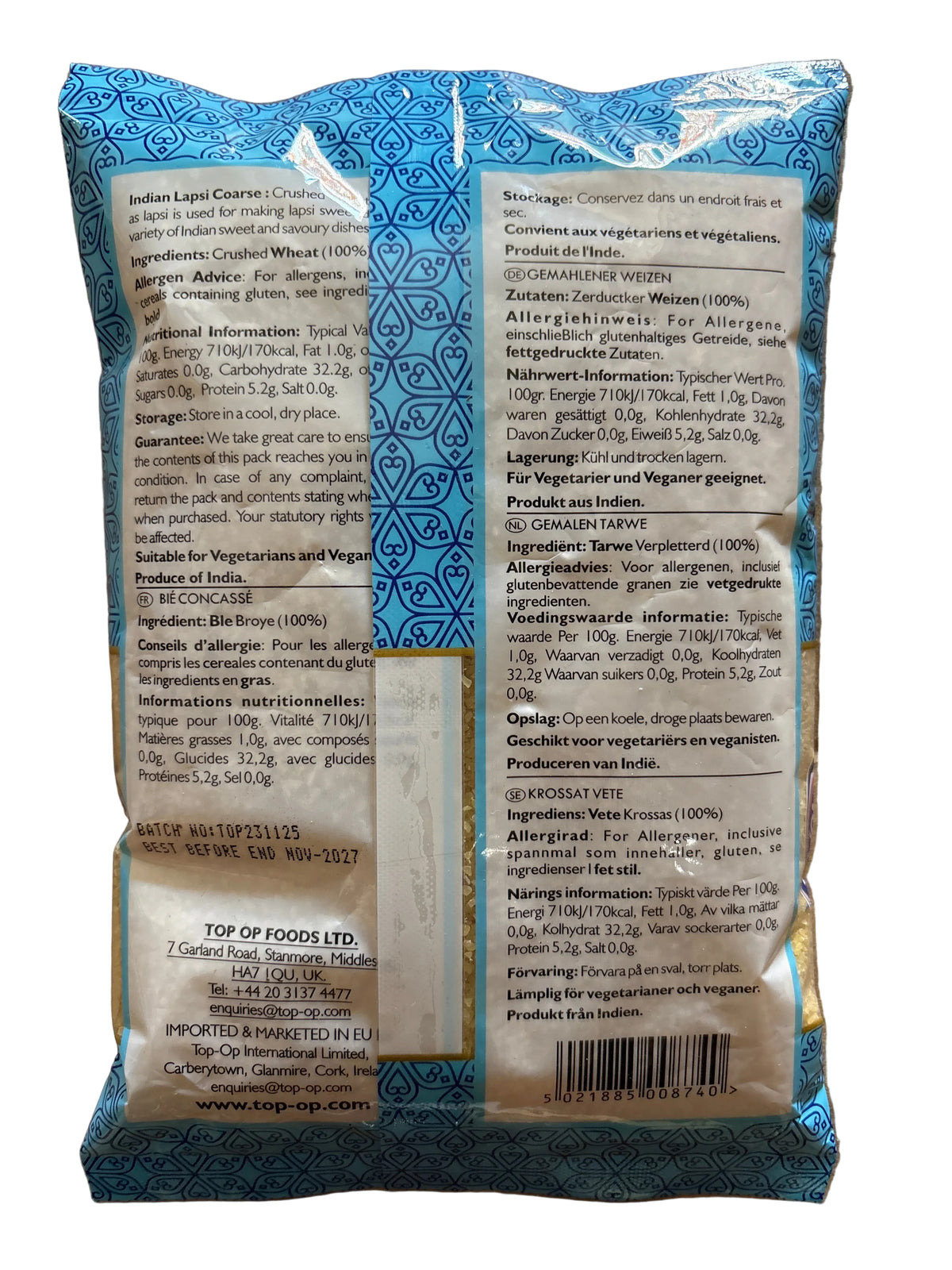 Top Op Indian Lapsi Coarse Desi Dalia 500g