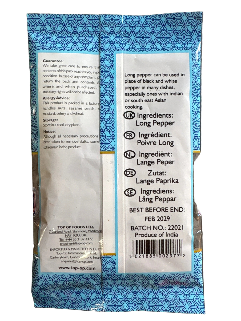 Top Op Long Lindi Pepper 50g