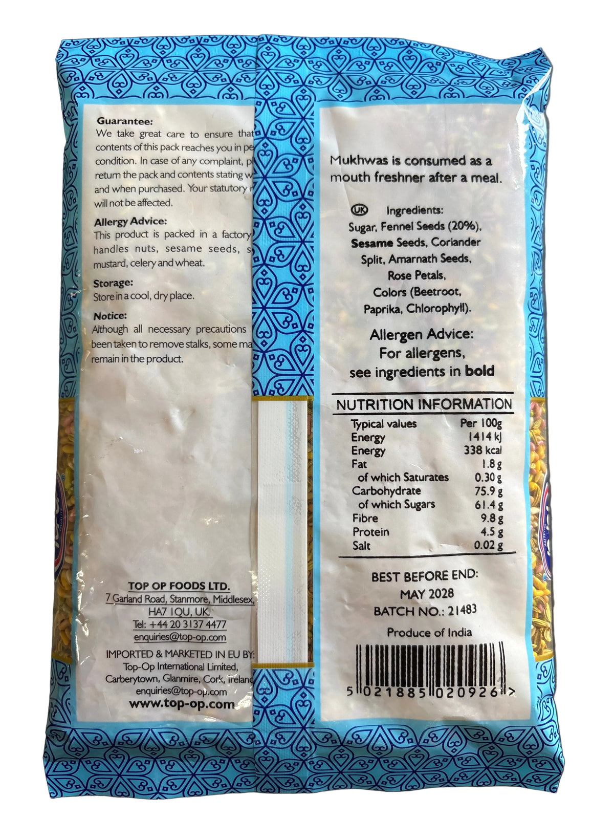 Top Op Mukhwas Rose 300g