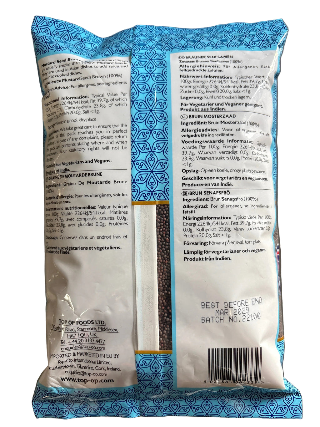 Top Op Mustard Seeds Brown 1kg
