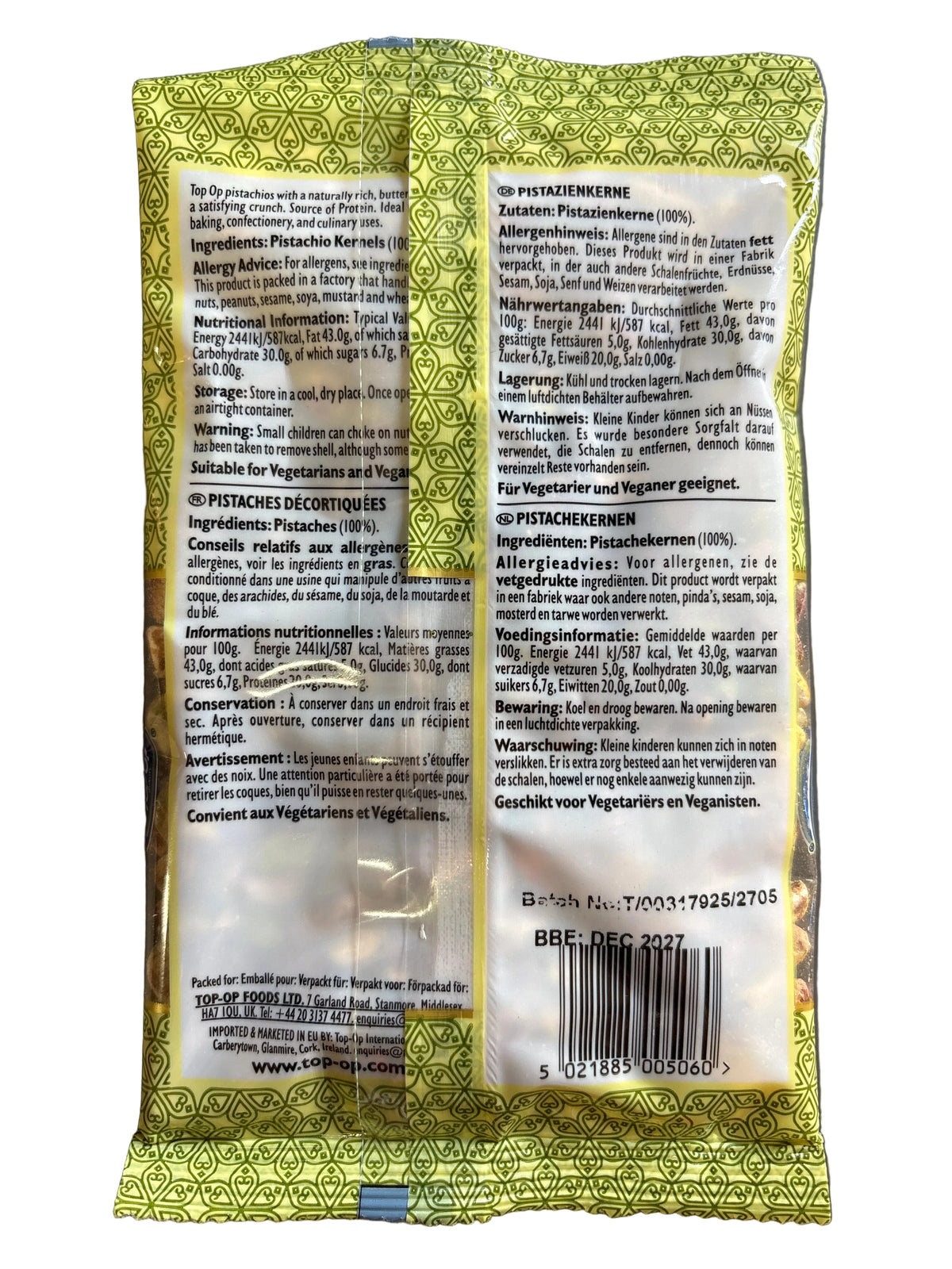 Top Op Pistachio Kernels 100g
