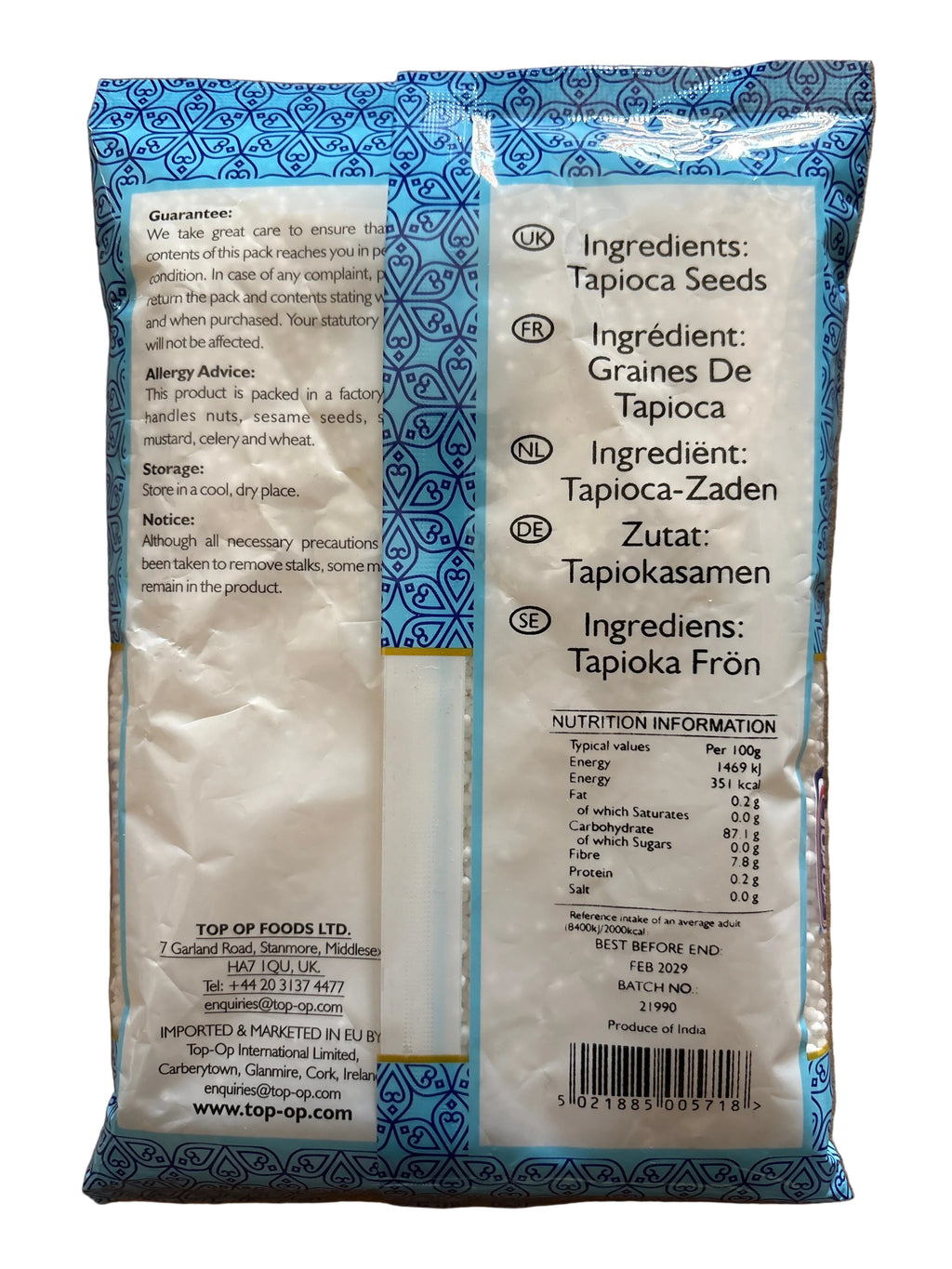Top Op Sago Seeds Small 375g