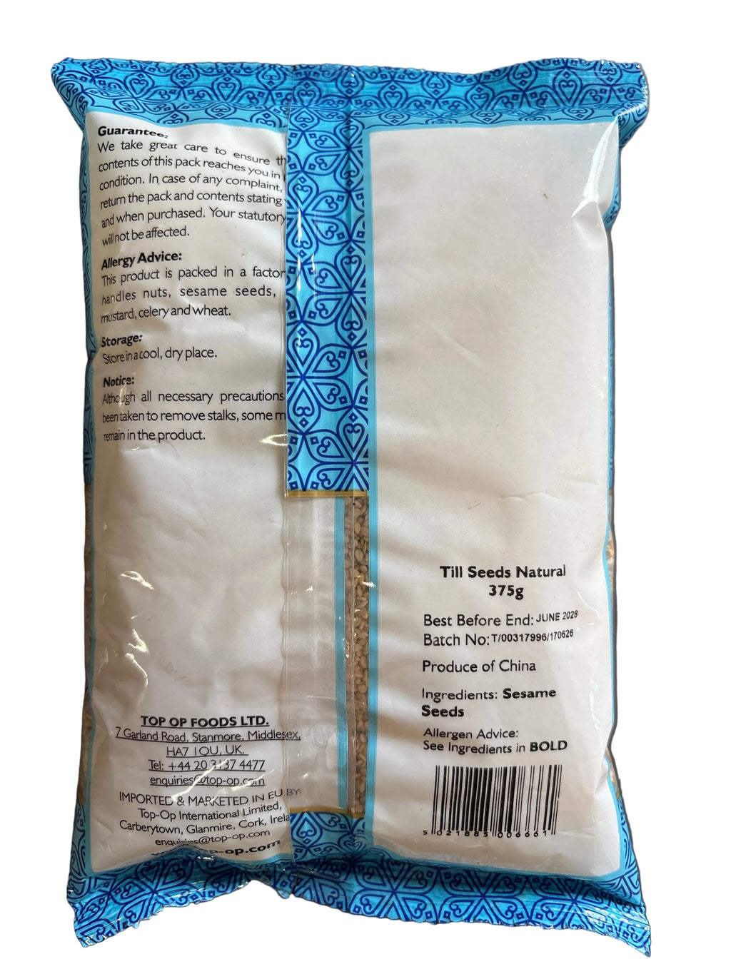 Top Op Sesame Seeds Natural 375g