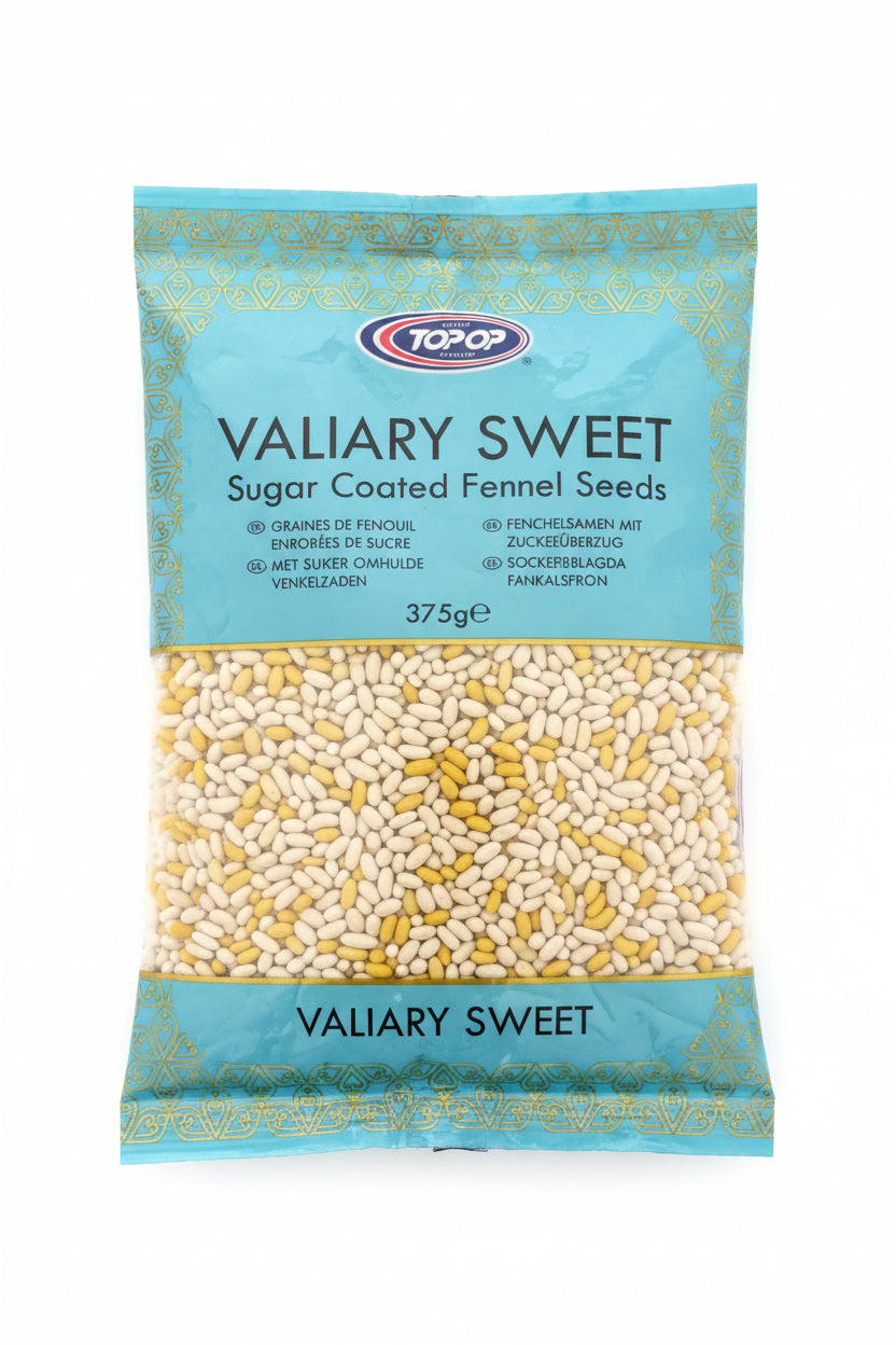 Top Op Valiary Sweet Sugar Coated Fennel Seeds 375g