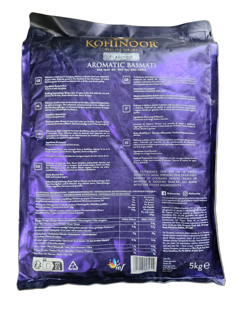 Kohinoor Platinum Aromatic Basmati Rice 5kg